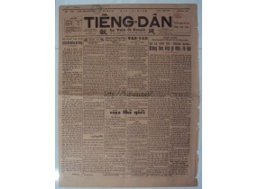 báo Tiếng Dân có chữ ký của cụ Huỳnh Thúc Kháng