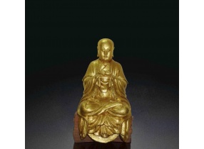  LA HÁN ĐỒNG LƯU KIM TẠO TƯỢNG THẾ KỶ 18-羅漢铜鎏金造像