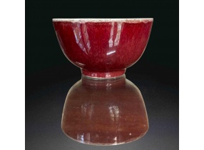 Thanh trung kỳ  tễ hồng dứu tiểu oản清中期 霁红釉小碗 