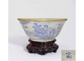Thế kỷ 18 Việt Nam thanh hoa trúc thạch mẫu đan tiểu bôi18世紀越南青花竹石牡丹小杯